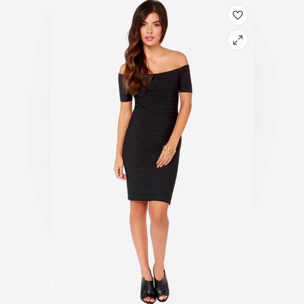 Lulus First Class Black Bandage Dress size large